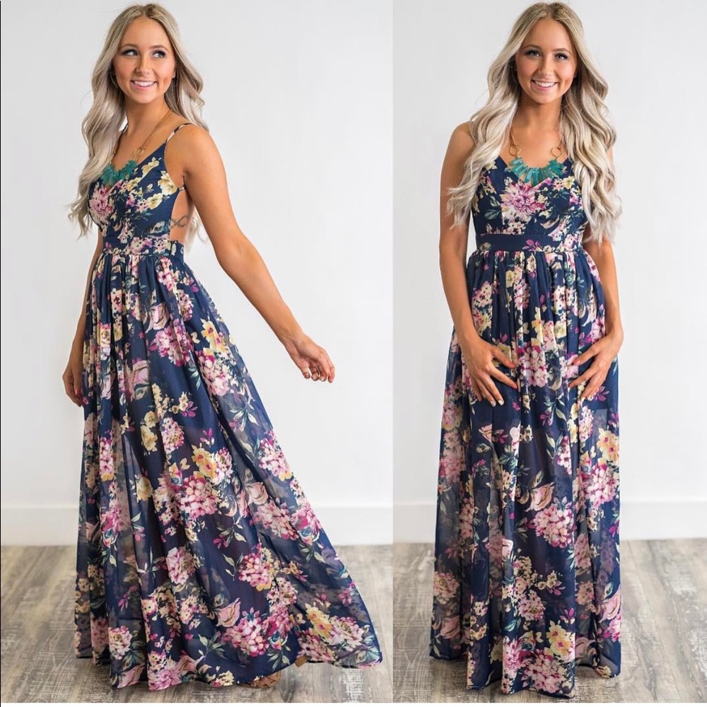 Floral navy dress from NanaMacs Boutique